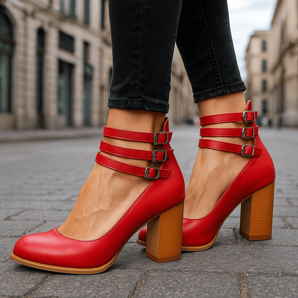 Alissa | Triple Strap Heels