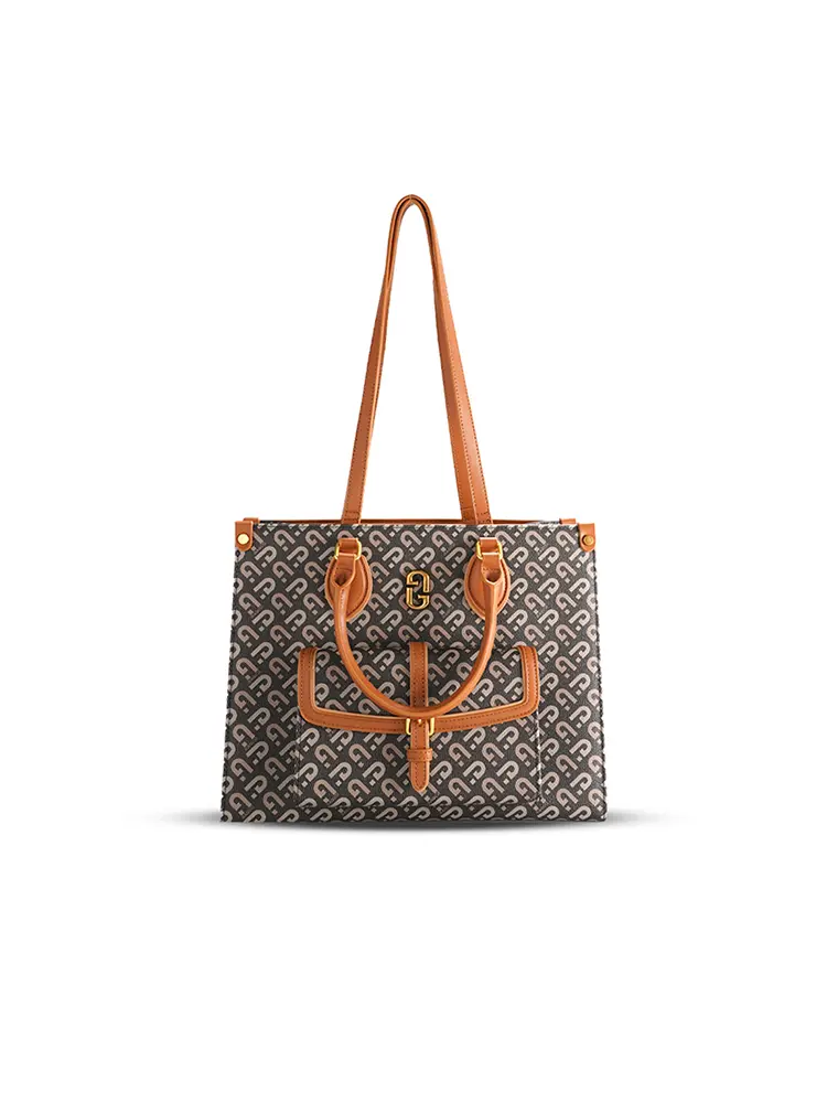 Large Capacity Letter Print Underarm Tote Bag
