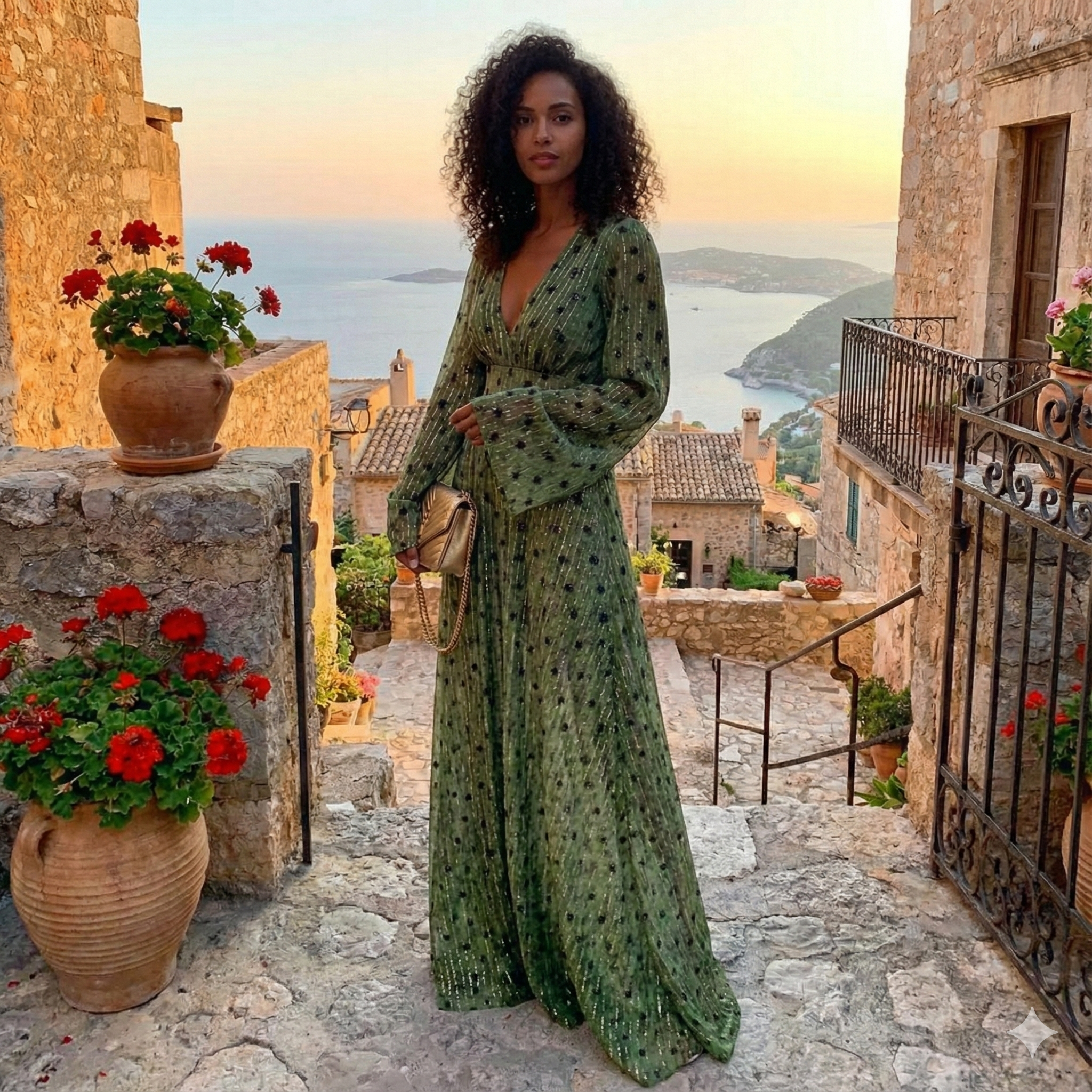 KIRRA - FLOWING V-NECK MAXI DRESS