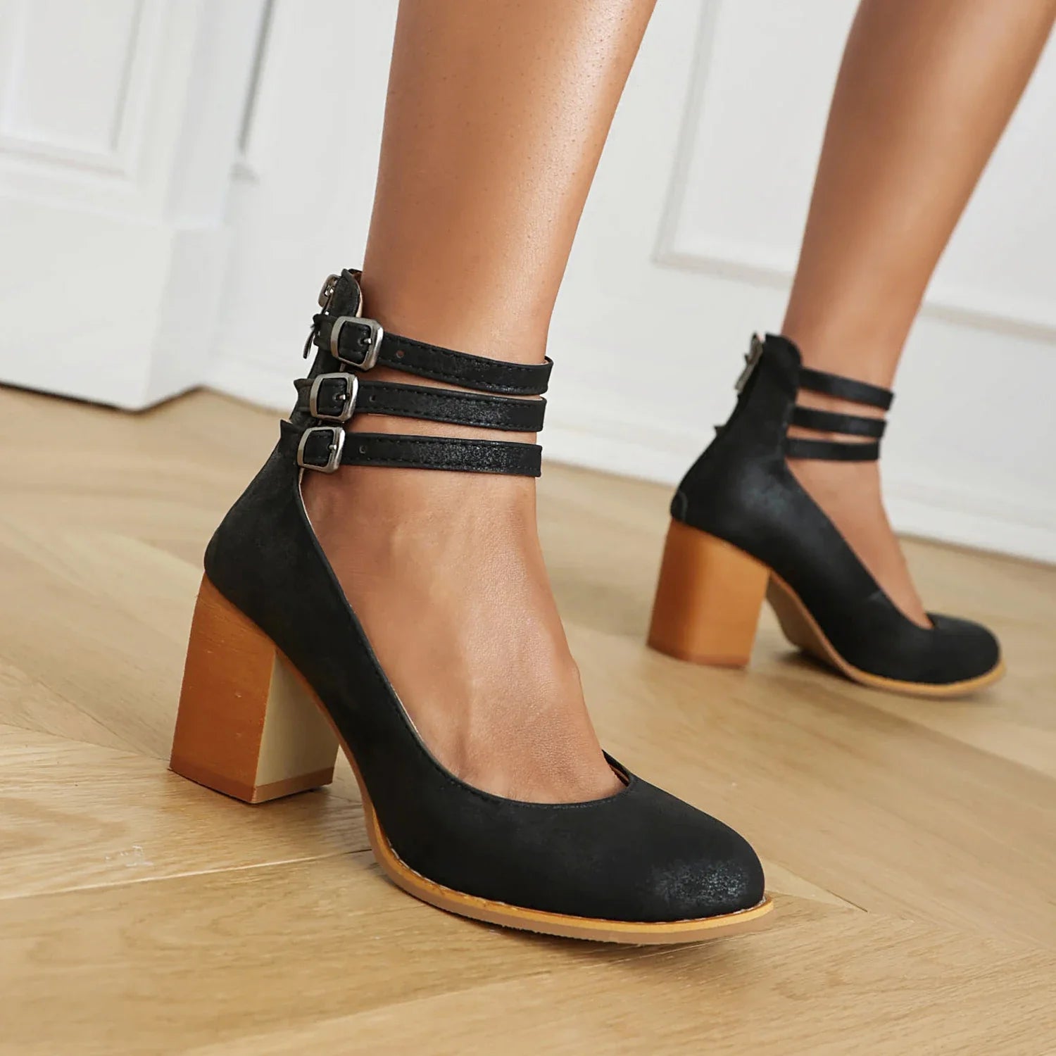 Alissa | Triple Strap Heels